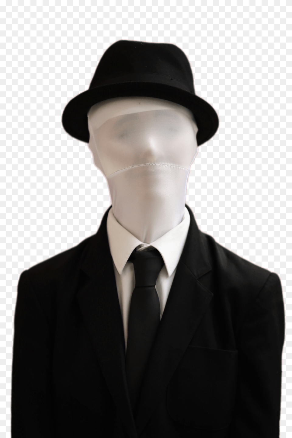 Slender Man Wearing Hat, Accessories, Tie, Clothing, Coat Png