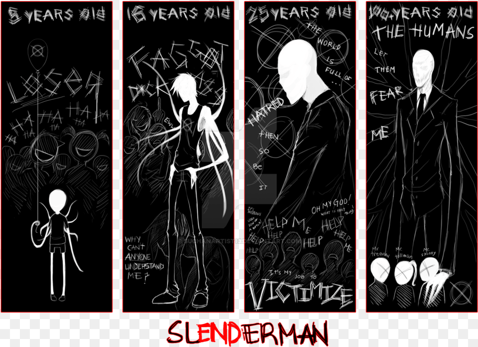 Slenderman Deviant Slenderman Age, Book, Comics, Publication, Adult Free Png Download