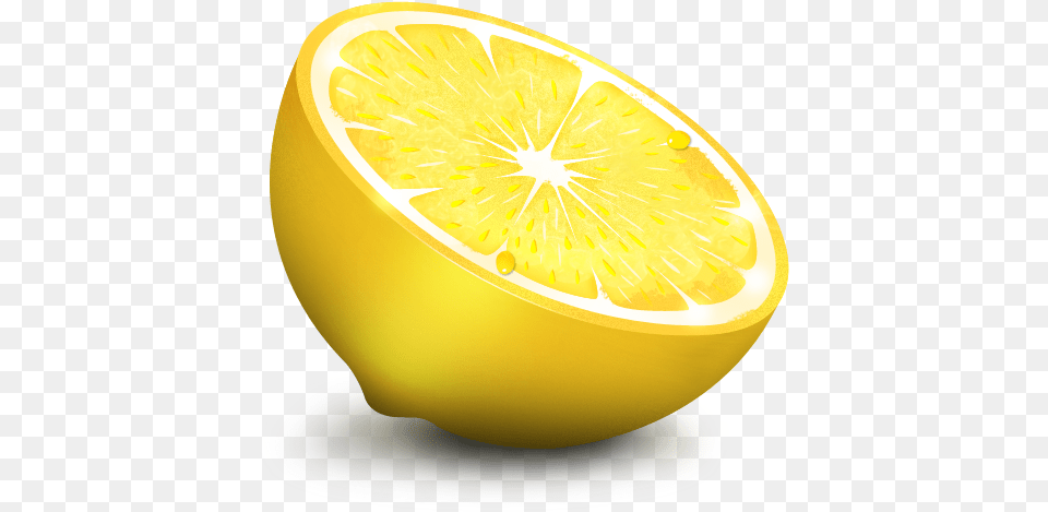 Slice Lemon Half Lemon, Citrus Fruit, Food, Fruit, Plant Free Png Download
