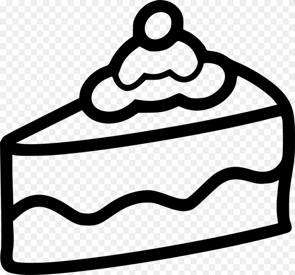 Slice Of Cake I Vector Cake Slice Icon, Stencil, Bow, Cream, Dessert Free Png