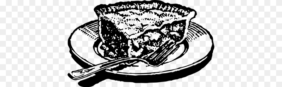 Slice Of Pie Vector Image Meat Pie Clip Art Black And White, Gray Free Transparent Png