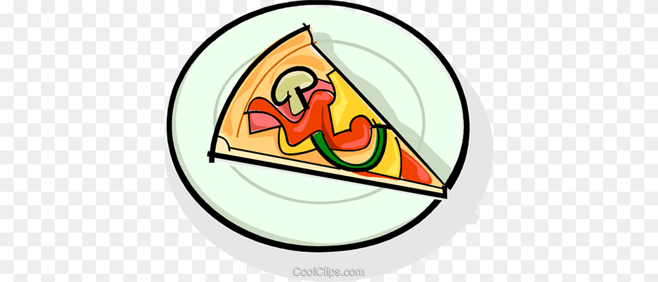 Slice Of Pizza On A Plate Royalty Vector Clip Art, Triangle, Food Free Transparent Png
