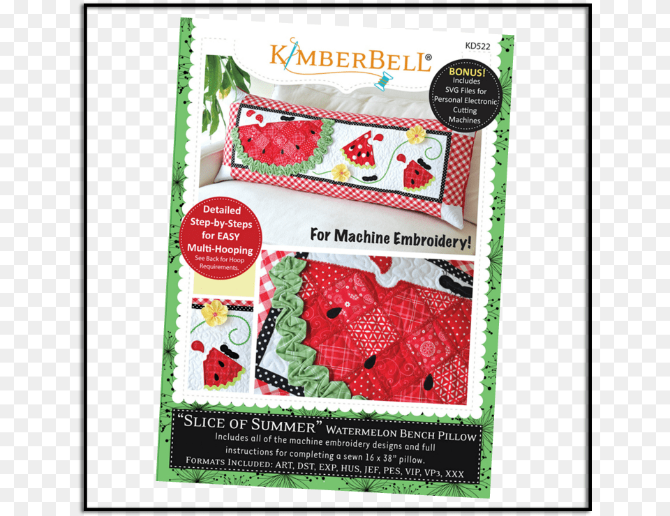 Slice Of Summer Watermelon Bench Pillow By Kimberbell Anthurium, Advertisement, Poster, Cushion, Home Decor Png