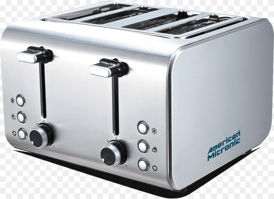 Slice Toaster Stainless Steel American Micronic 4 Slice Imported Full Stainless, Device, Appliance, Electrical Device, Switch Png