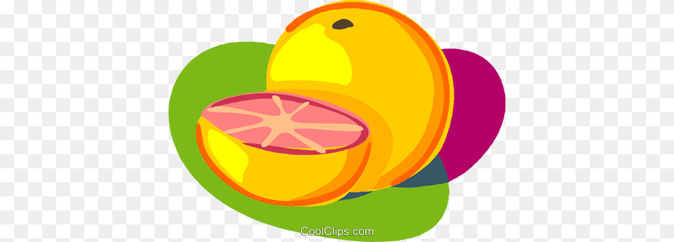 Sliced Grapefruit Royalty Vector Clip Art Illustration, Citrus Fruit, Food, Fruit, Plant Free Png