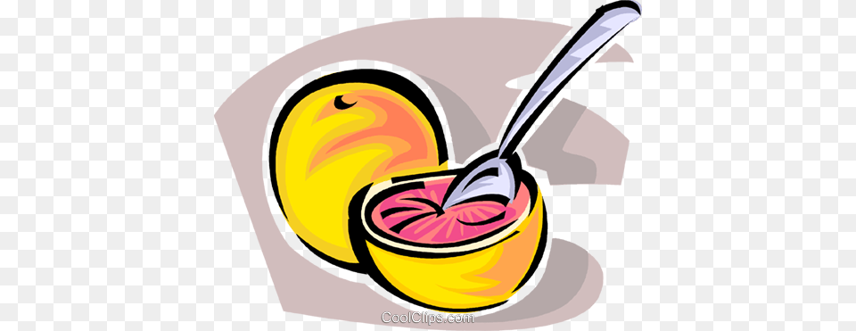 Sliced Grapefruit With Spoon Royalty Vector Clip Art, Cutlery, Produce, Plant, Food Free Transparent Png
