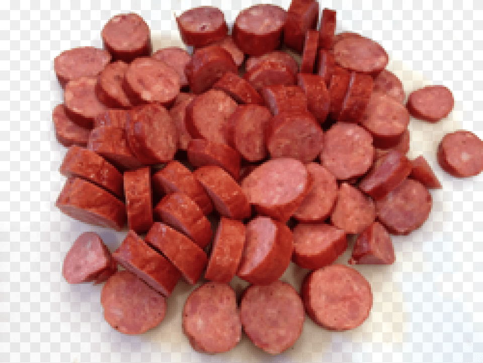 Sliced Sausage Bean Salad, Food, Meat Png Image