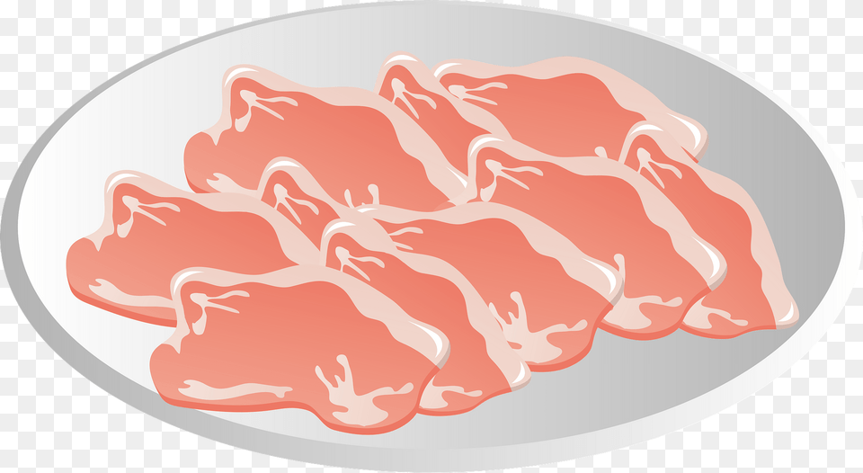 Slices Of Meat On A Plate Clipart, Food, Mutton, Pork, Baby Free Png