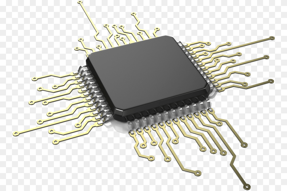 Slide Img Microchip White Background, Electronic Chip, Electronics, Hardware, Printed Circuit Board Free Png Download
