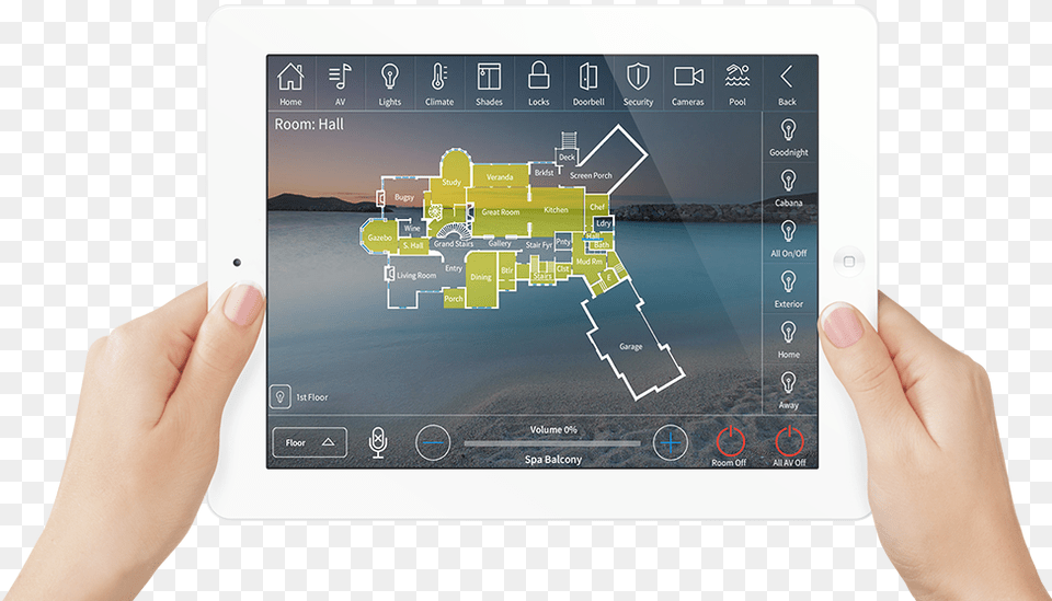Slide Interface02 Crestron Office Ipad, Computer, Electronics, Tablet Computer Png Image