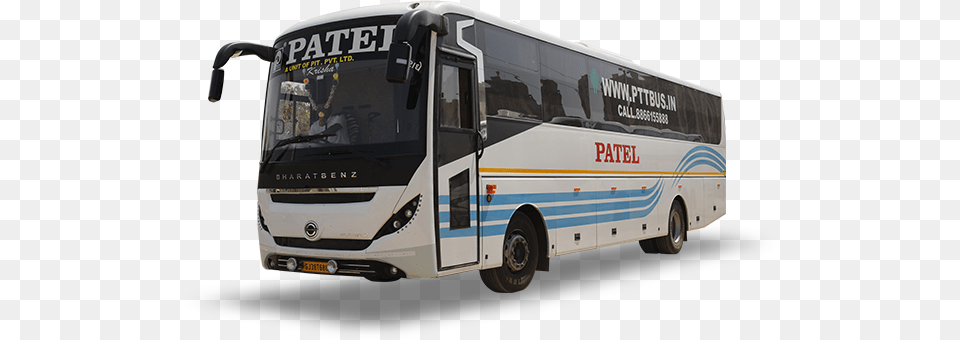 Slide Patel Tours And Travels Bharat Benz, Bus, Transportation, Vehicle, Tour Bus Free Png