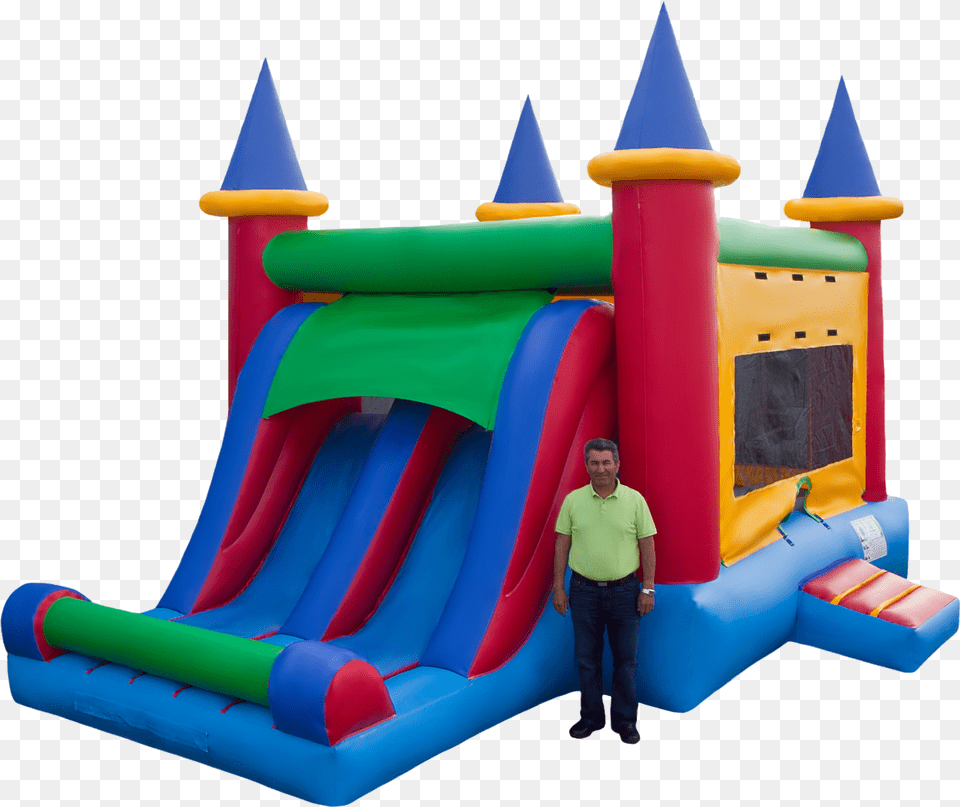 Slider Bounce House With Slide, Adult, Person, Inflatable, Male Png Image