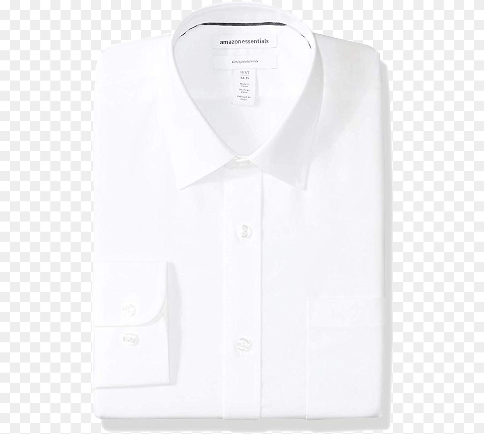 Slim Fit White Shirt By Amazon Essentials Dress Shirt, Clothing, Dress Shirt Png