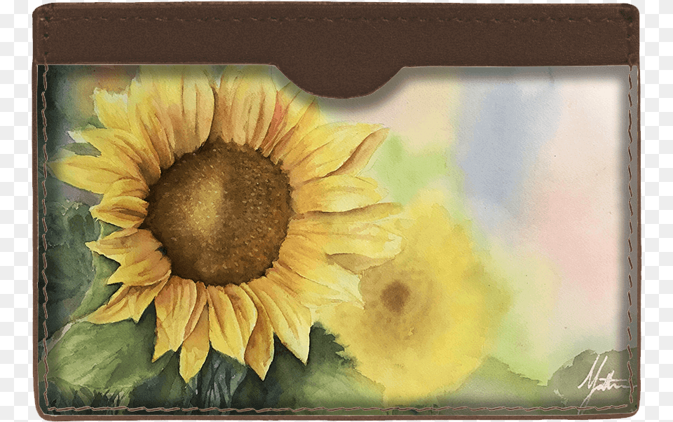 Slim Leather Card Case Wallet, Flower, Plant, Sunflower Free Transparent Png