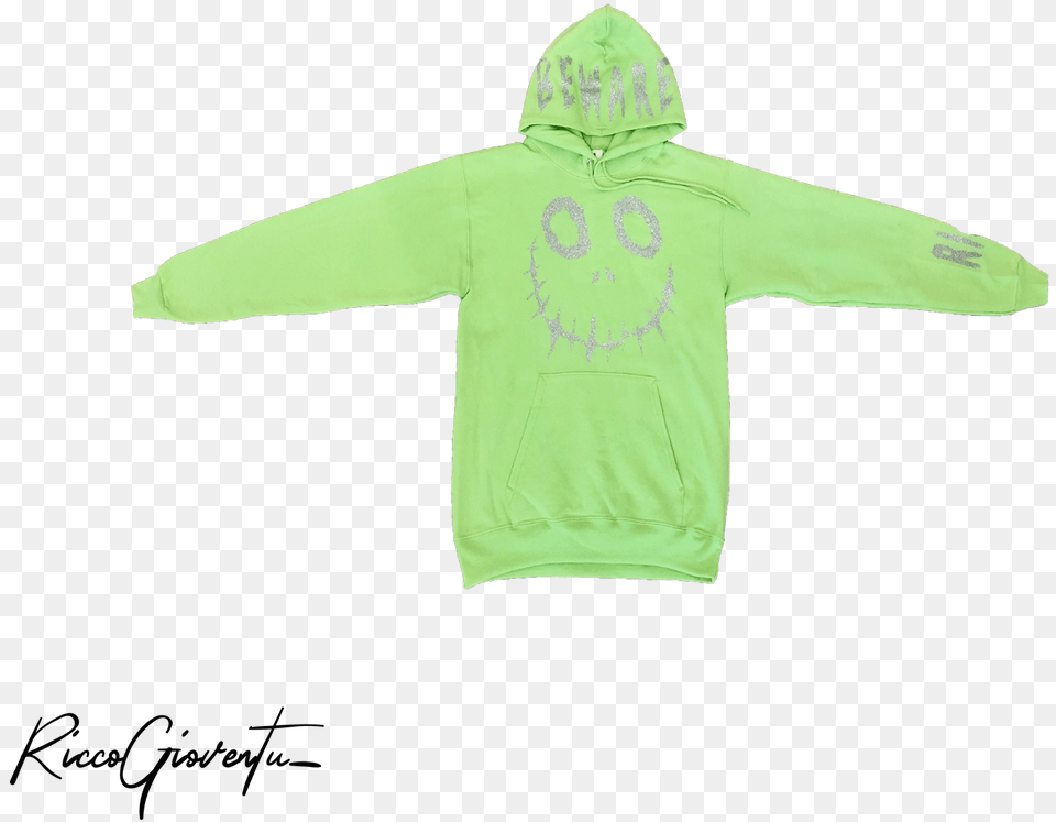 Slime Green Beware Hoodie, Clothing, Coat, Hood, Jacket Free Transparent Png
