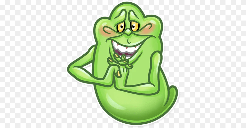 Slimer Telegram Sticker Cartoon, Green, Animal, Green Lizard, Lizard Png