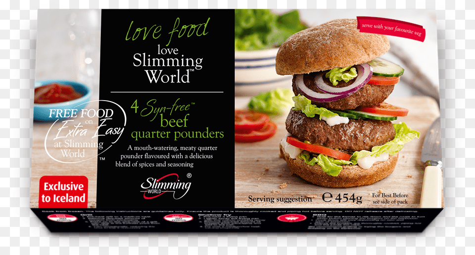 Slimming World Burgers Iceland, Advertisement, Burger, Food, Poster Png
