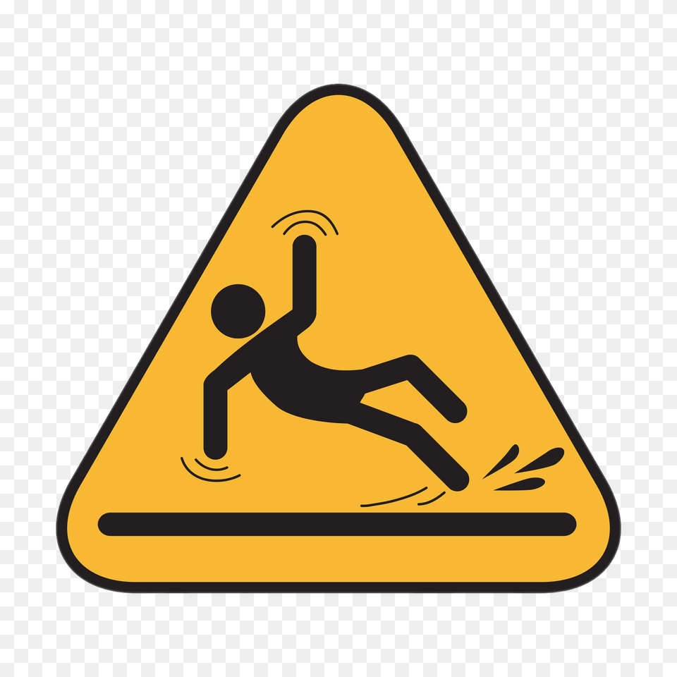 Slip And Fall Hazard Sign, Symbol, Road Sign Free Png