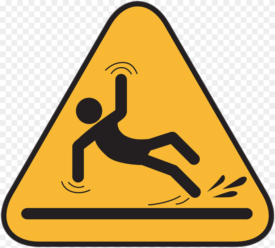 Slip And Fall Hazard Sign Slip Trip And Fall, Symbol, Road Sign Free Png Download
