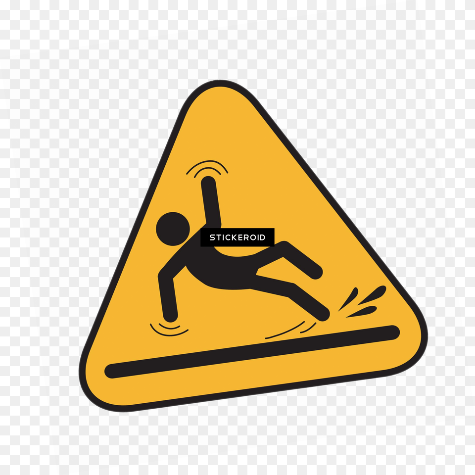 Slip And Fall Hazard Sign Slip Trip And Fall, Symbol, Road Sign Free Transparent Png