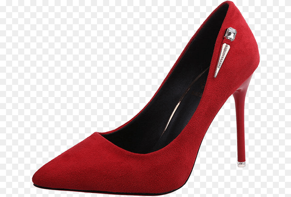 Slipper High Heeled Footwear Shoe Sandal Suede Red Heels, Clothing, High Heel Free Transparent Png