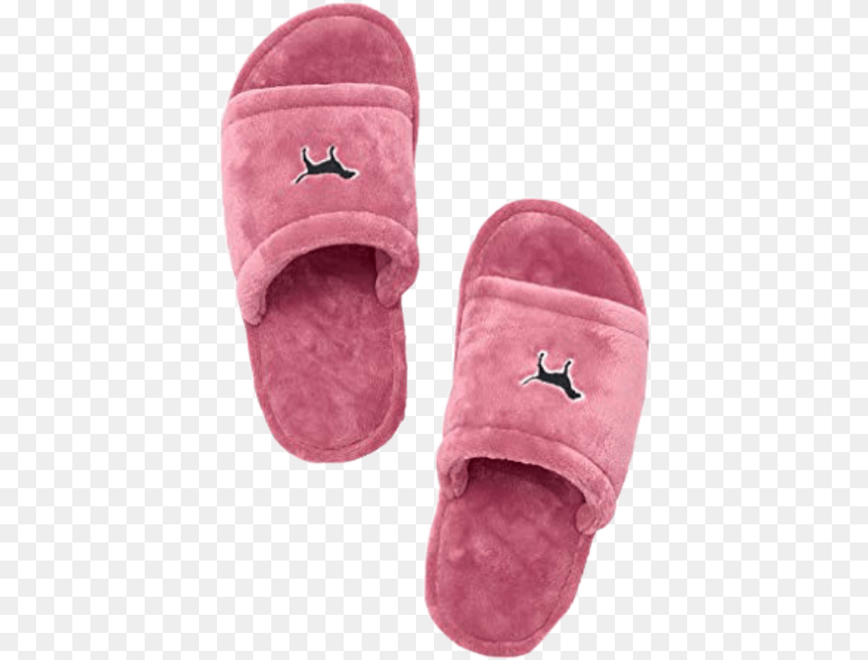 Slippers Pinkslippers Pinkshoes Pink Freetoedit Victoria Secret Pink Cozy Slippers, Shoe, Clothing, Footwear, Fleece Png Image