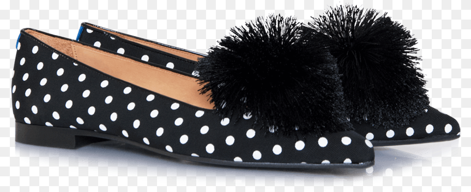 Slippers Pointus En Toile Noir Et Points Blancs Avec Polka Dot, Clothing, Footwear, Pattern, Shoe Free Transparent Png