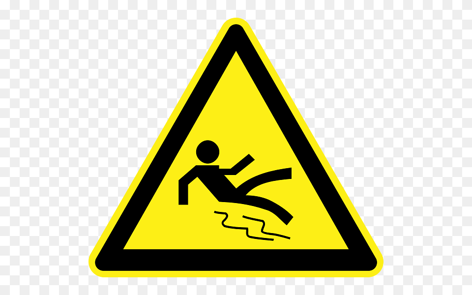 Slippery Floor Hazard Warning Sign, Symbol, Road Sign Free Png Download