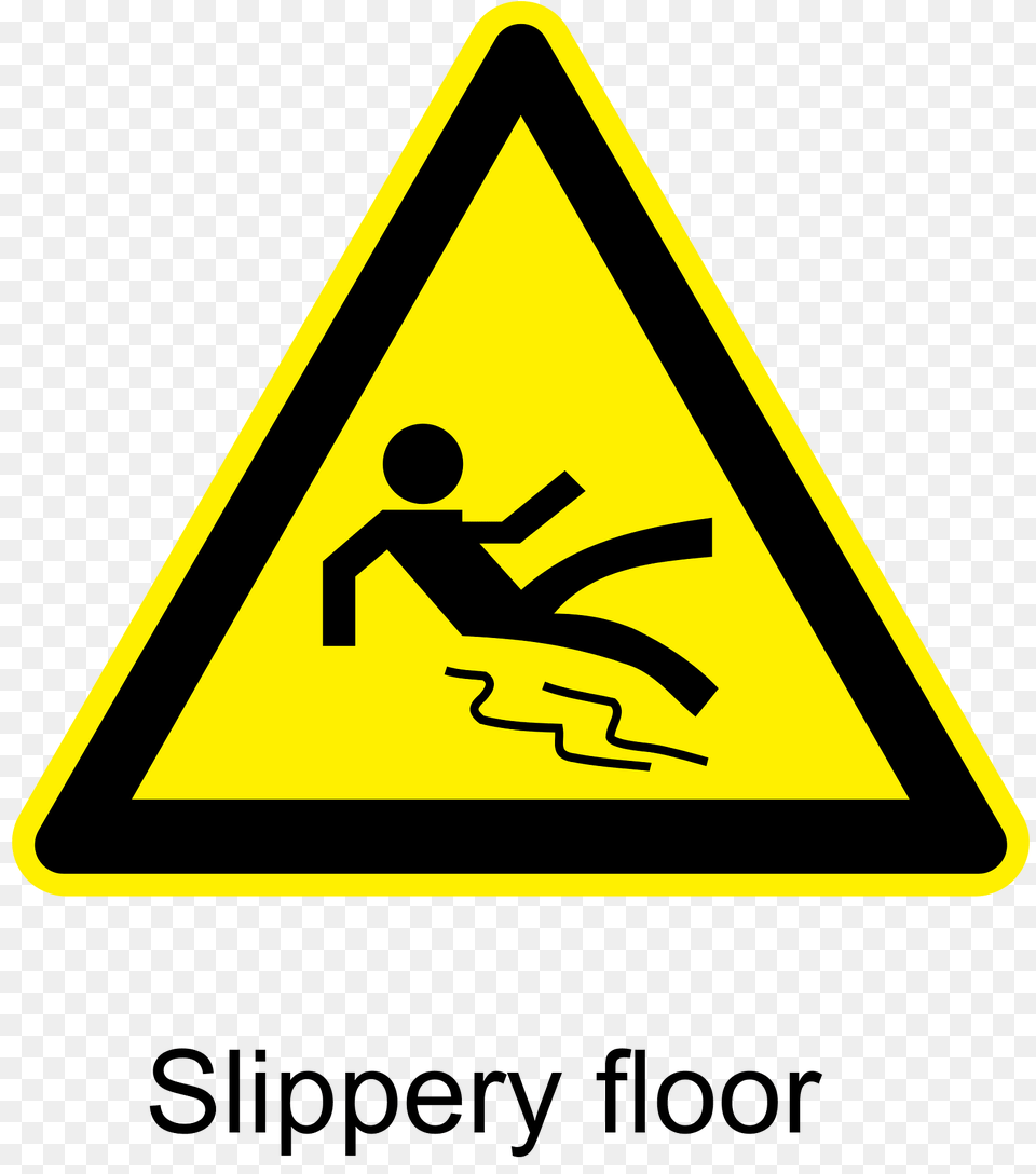 Slippery Floor Warning Sign Clipart, Symbol, Road Sign Png Image