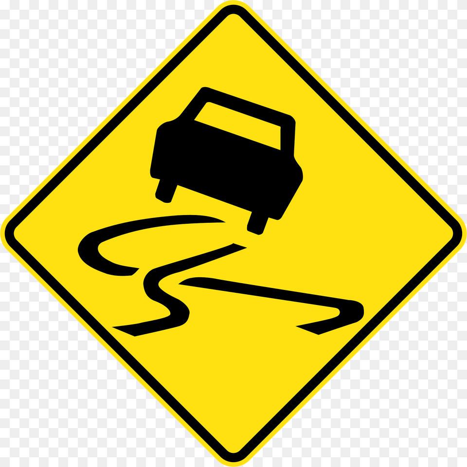Slippery Road Surface Sign In Australia Clipart, Symbol, Road Sign Free Png Download