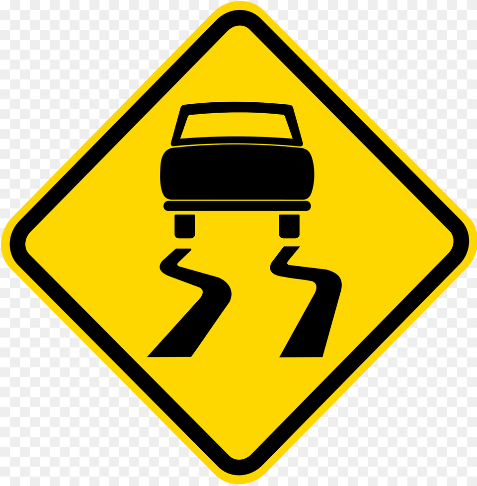 Slippery Road Surface Sign In Brazil Clipart, Symbol, Road Sign Png