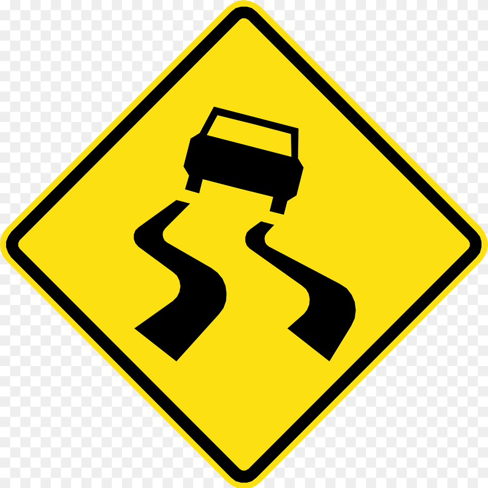 Slippery Road Surface Sign In Chile Clipart, Symbol, Road Sign Png