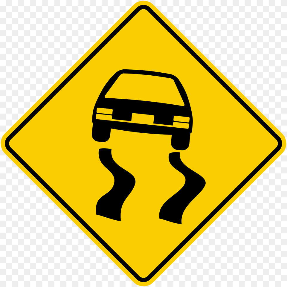 Slippery Road Surface Sign In Colombia Clipart, Symbol, Road Sign, Car, Transportation Free Transparent Png