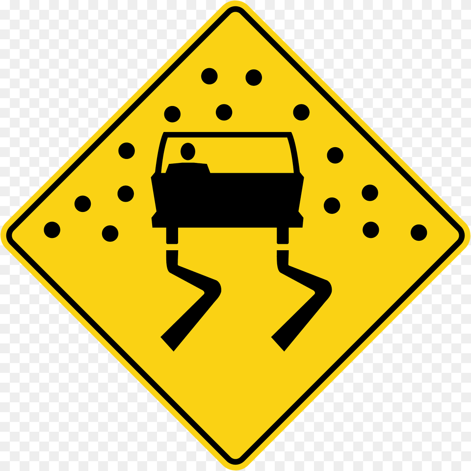 Slippery Road Surface Sign In Ontario Clipart, Symbol, Road Sign Free Transparent Png