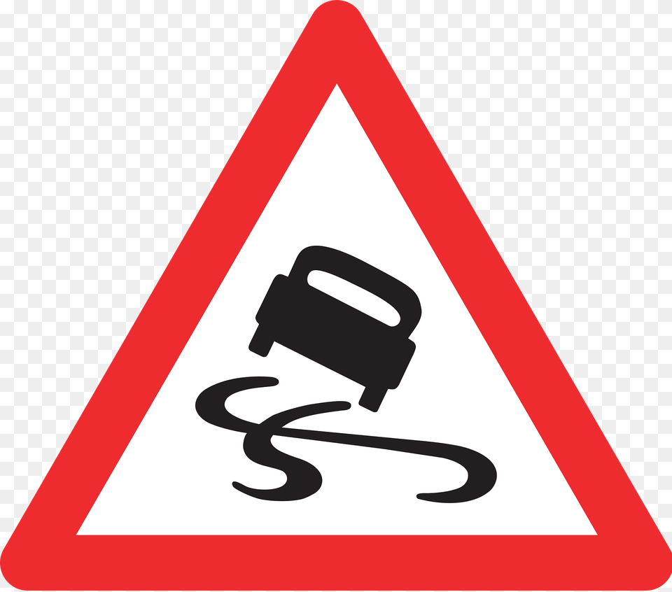 Slippery Road Surface Sign In Switzerland Clipart, Symbol, Road Sign Png