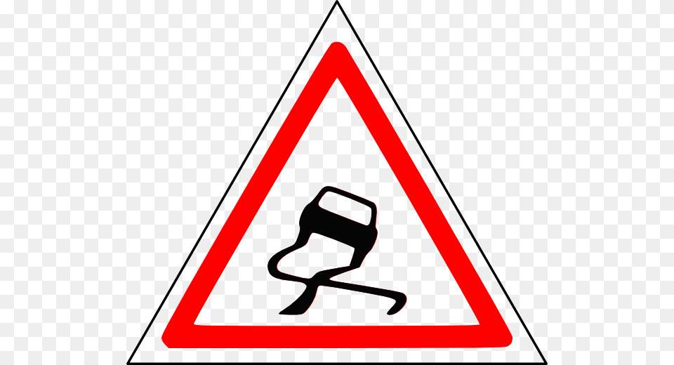 Slippery Roads Clipart Collection, Sign, Symbol, Road Sign, Triangle Free Png
