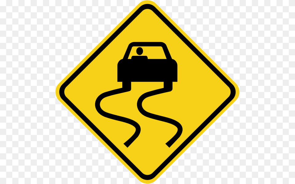 Slippery When Wet Clipart, Sign, Symbol, Road Sign Free Transparent Png