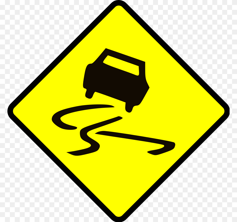 Slippery When Wet Large Size, Sign, Symbol, Road Sign, Blackboard Free Transparent Png