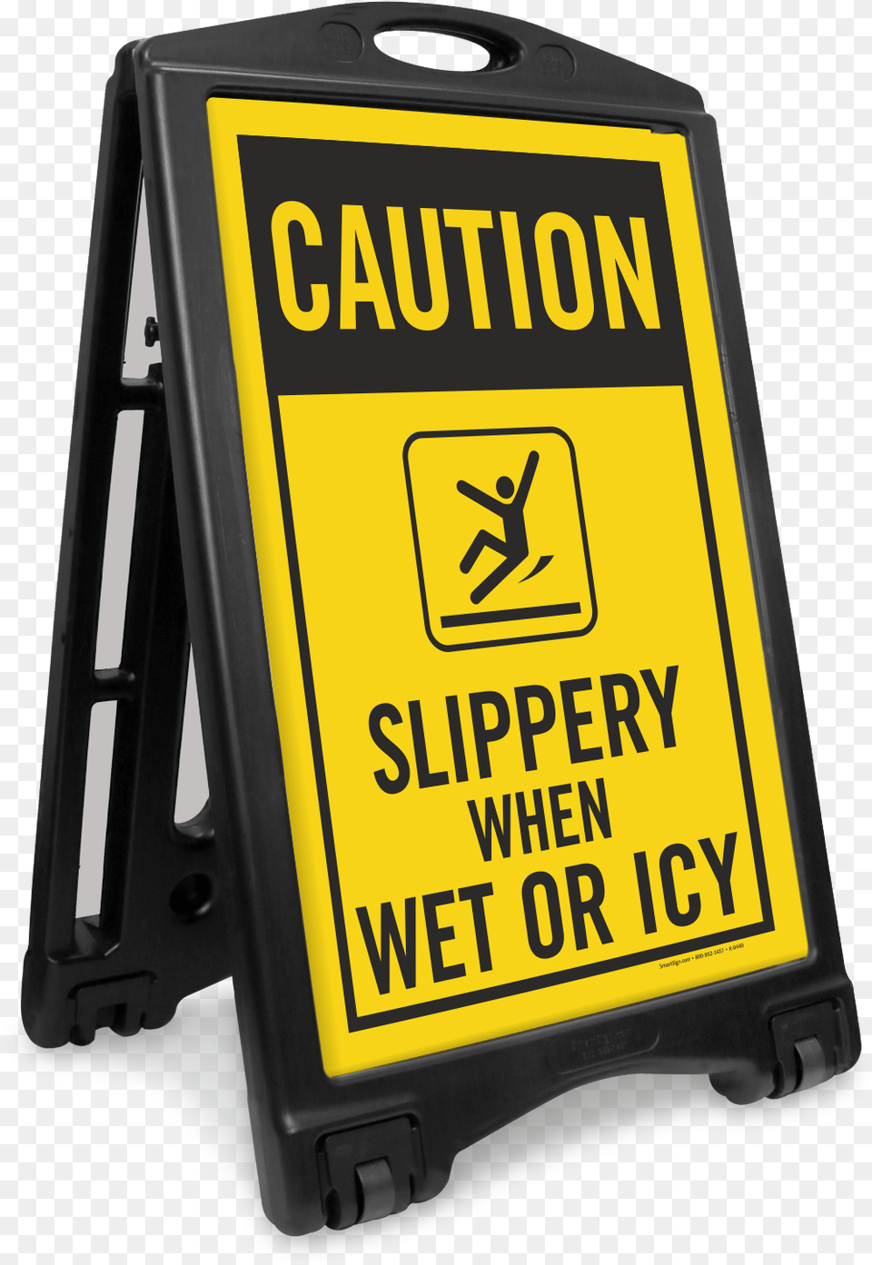 Slippery When Wet Or Icy Sidewalk Sign Kit No Parking Sign Portable, Fence, Symbol, Gas Pump, Machine Png Image