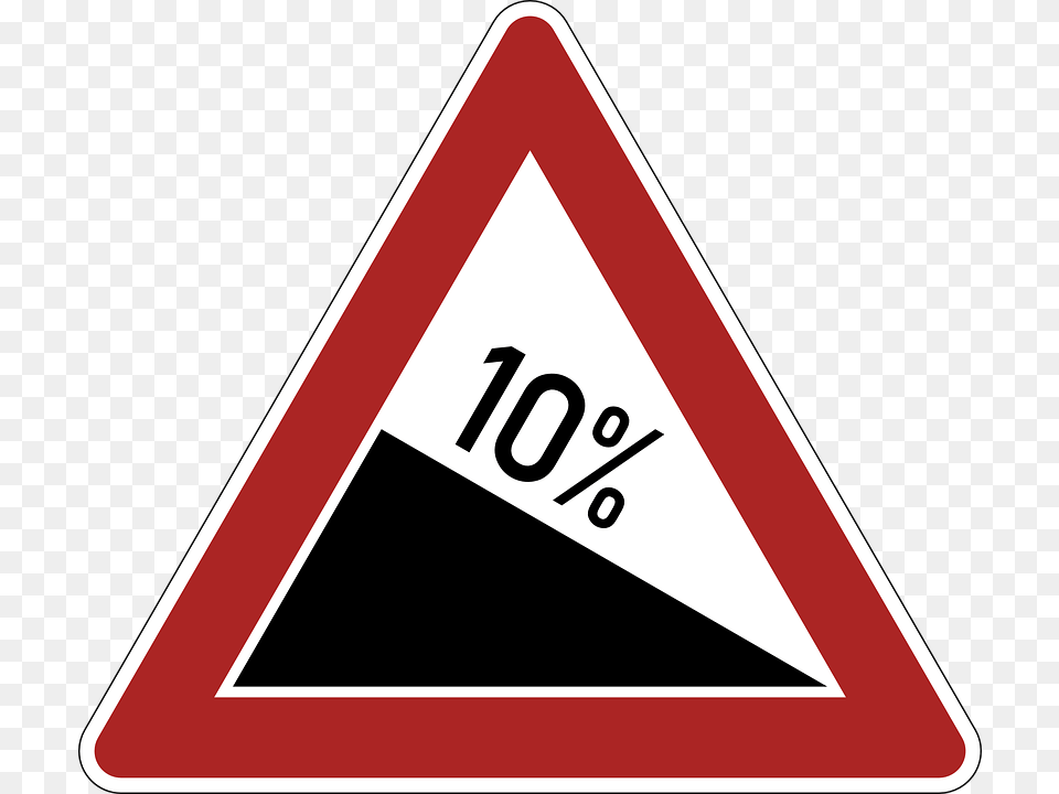 Slope Danger Warning Road Sign, Symbol, Triangle, Road Sign Png