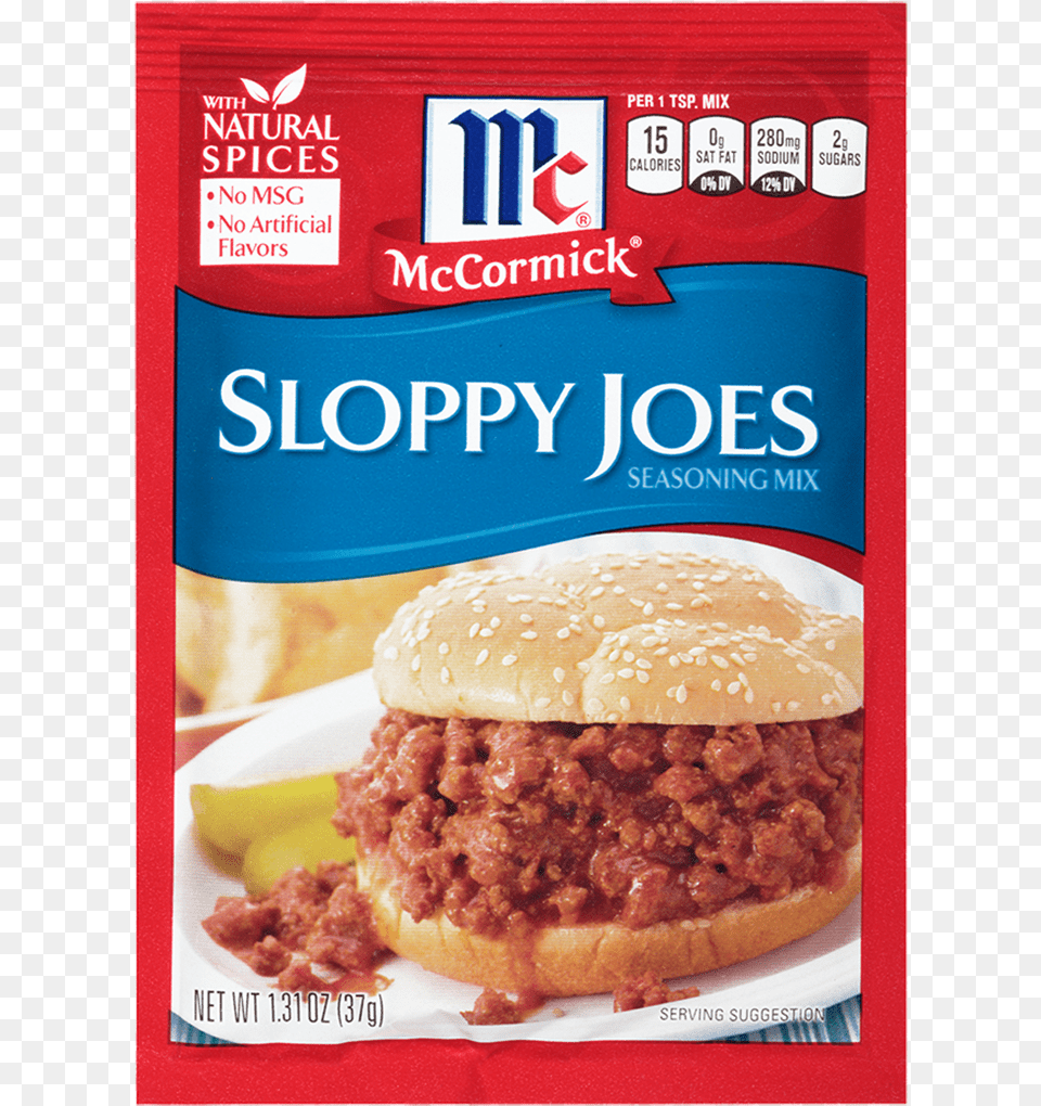 Sloppy Joes Seasoning Mix Mccormick Italian Spaghetti Mix, Burger, Food Free Transparent Png