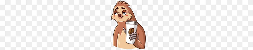 Sloth, Baby, Person, Cup, Face Png