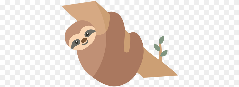 Sloth Branch Leaf Tree Flat Illustration, Animal, Bird, Jay Free Transparent Png