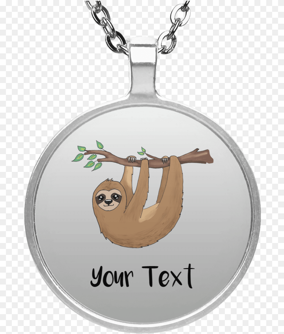 Sloth Charm Necklace Personalized Necklace, Accessories, Pendant, Person, Woman Free Png