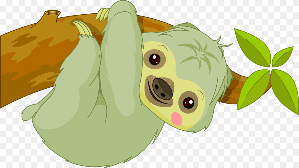 Sloth Cute Cartoon Baby Sloths, Animal, Mammal, Wildlife, Fish Free Png