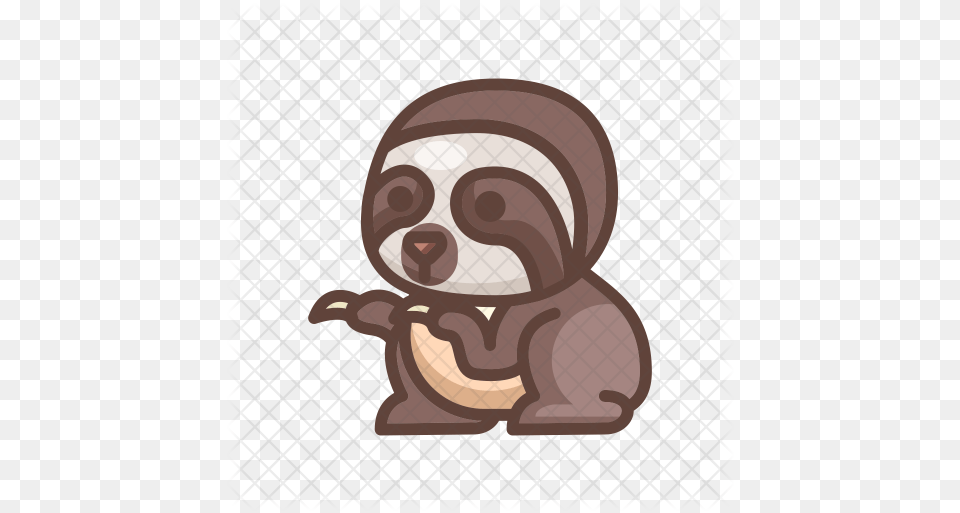 Sloth Icon Of Colored Outline Style Cute Animal Cartoon Character, Ape, Mammal, Wildlife, Baby Png