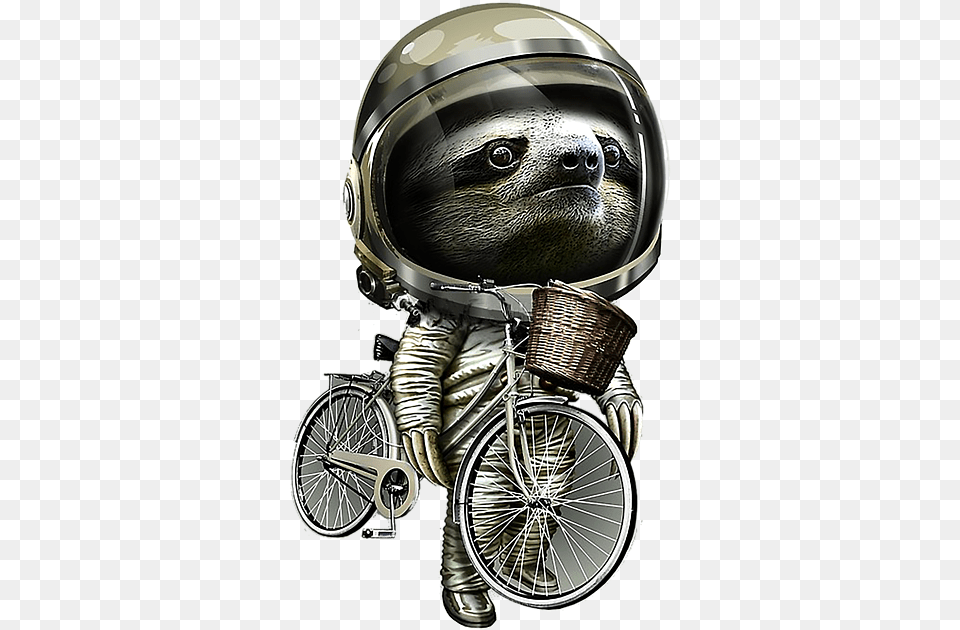 Sloth In Space Suit Beach Towel Button, Helmet, Bicycle, Transportation, Vehicle Free Png Download