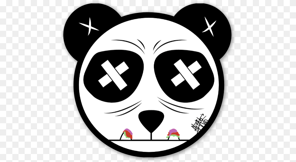 Sloth Panda Sticker Graffiti Panda, Stencil, Face, Head, Person Free Transparent Png