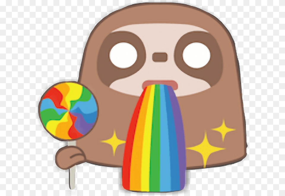 Sloth Rainbow Cute Adorable Clipart Snapchat Lollypo, Candy, Food, Sweets, Lollipop Free Transparent Png
