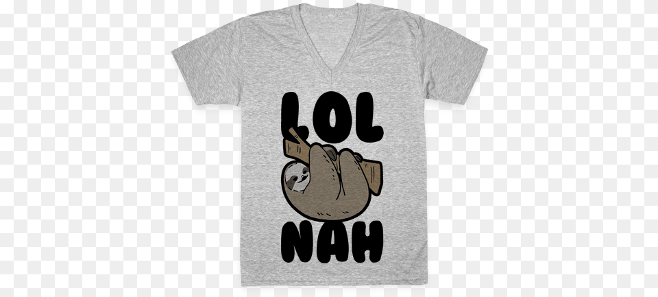 Sloth V Neck Tee Shirt Have Abs When You Can Have Kebabs, Clothing, T-shirt Free Transparent Png
